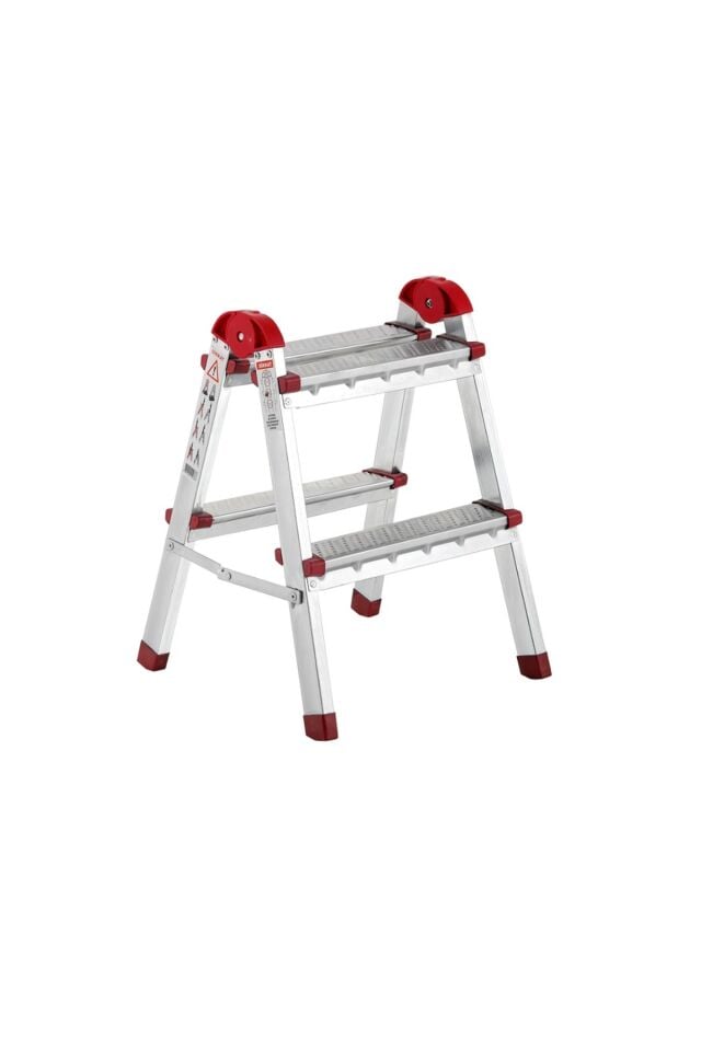 Çift Çıkışlı Katlanabilir Ev Tipi Merdiven 6+6 Basamak | Galvaniz Kaplama Profil Merdiven, 150 kg taşıma kapasitesi